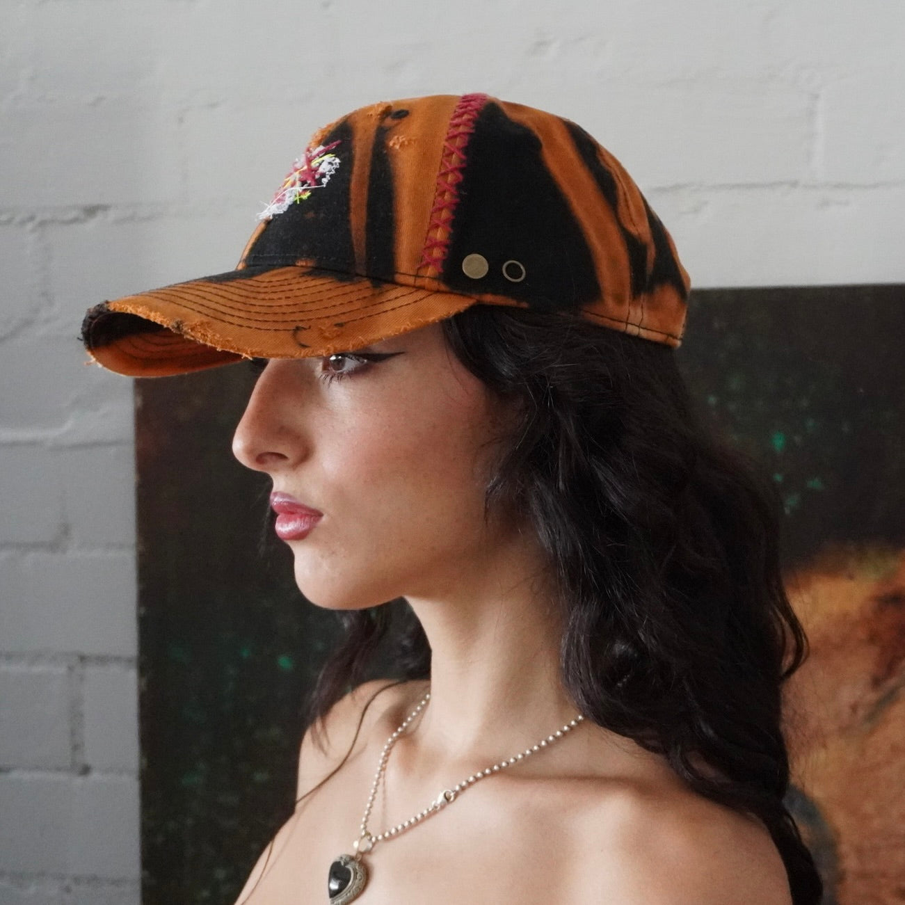 "Rust" upcycled cap